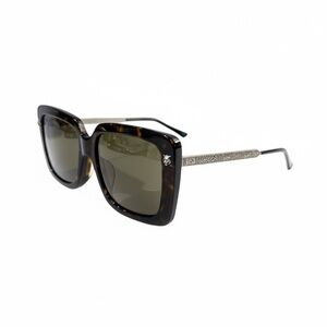 Gucci GG0216SA Oversized Square Sunglasses – Black with Grey Lenses